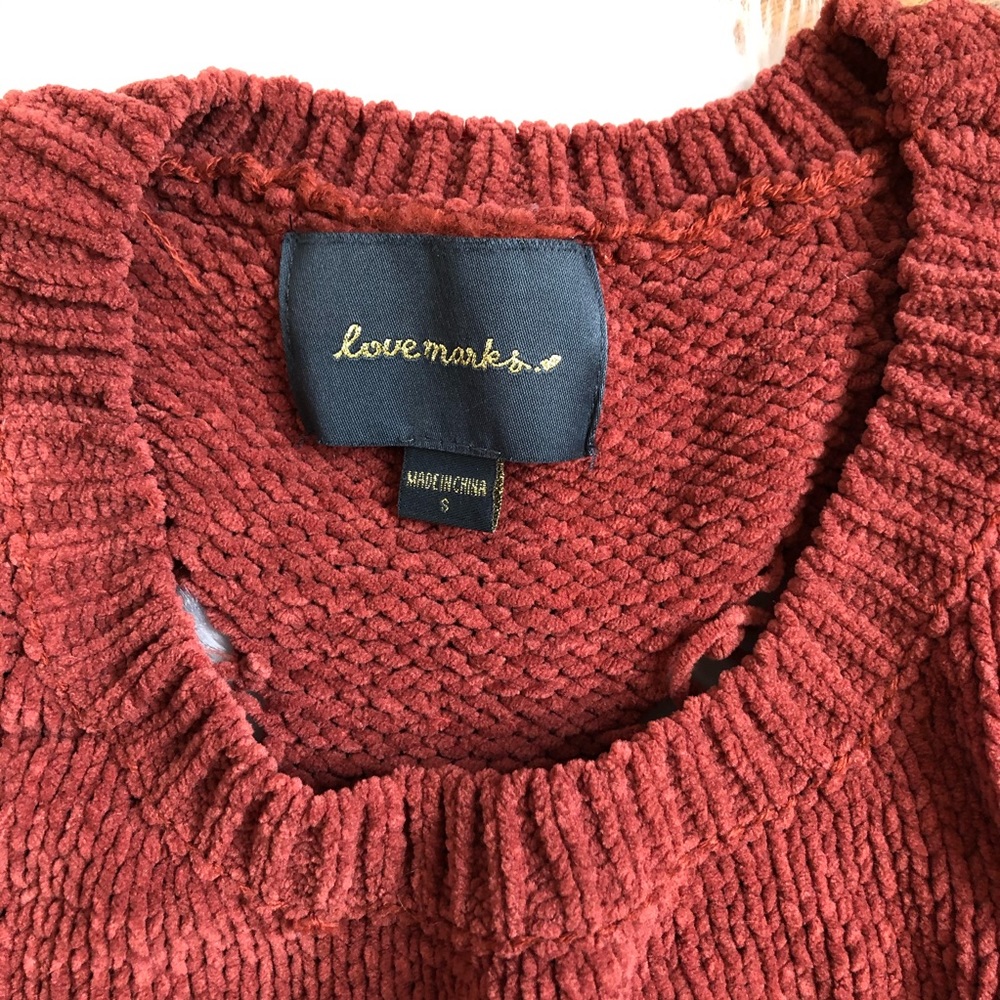 Rust Open Shoulder Destroyed Sweater Rust - image 4